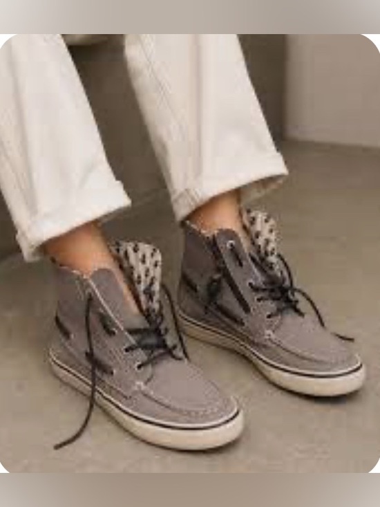 Sperry Shoes - Sperry Gray Topsider High Top Corduroy Boat Shoes Sneakers Ankle Boots Size 7